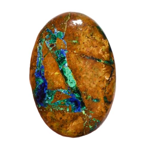 Cabochon en azurite malachite véritable 36mm, gemme de collection pour bague