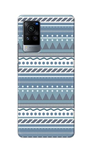 Image of Printed Hard Back Cover Case for Vivo X60 Pro Back Cover (Seamless Geometric Tribal Pattern) -1803