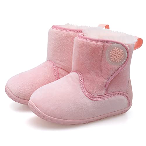 Centipede Demon Toddler Winter Boots for Girls Warm Suede Plush Lining Unisex Kids Baby Outdoor Lightweight Snow Boots Ankle Booties Shoes Slippers with Two Hook and Loop 5.5-6 Toddler