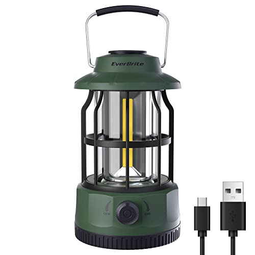 Everbrite Led Camping Lantern, Usb C Rechargeable Lantern With Stepless Dimming, Vintage Portable Camping Lights & Lanterns, Lanterns For Power Outages, Hurricane, Emergency, Fishing, Home And More #TOP7