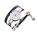 Produktbild Winkey Armbanduhren Damen Leder Anhänger Strass Bohrung Analog Quarz Wickelarmband Armband Blau (B)
