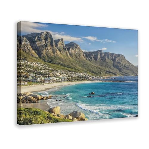 SWDXA Real Photo Cape Town Decor Canvas Poster Wall Art Prints Room Aesthetic Murals Bedroom And Living Decorations 12" L X 18" W