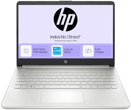 HP 14s, 12th Gen Intel Core i3-1215U Laptop (8GB RAM, 512GB SSD), Anti-Glare, Micro-Edge, 14"/35.6cm, FHD, Win 11, MS Office 2021, Silver, 1.41Kg, Intel UHD Graphics, HD Camera, dy5008tu