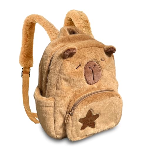 Capybara Mochila, Capybara Mochila Escolar, Capybara Bolsa, Capybara Lindo Peluche Mochilas, Capybara Mochilas Escolar, Capibara Cute School Bag, Cartoon Stylish Schoolbag, para Niños Niñas (B)