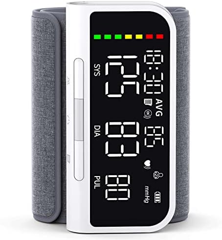 Blood Pressure Monitor Automatic Upper Arm Machine & Accurate Adjustable Digital BP Cuff Kit Large Backlit Display 240 Sets Memory Includes Charging Cord