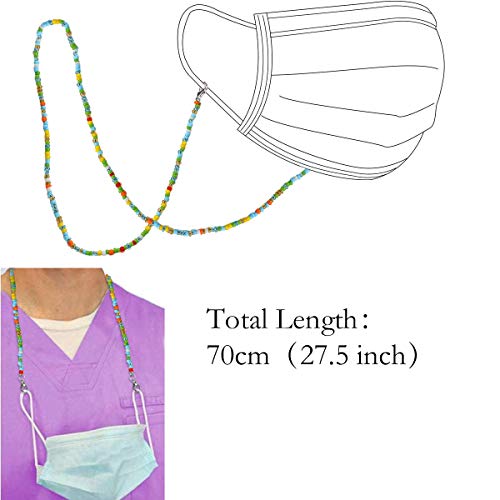 Shiwe 12Pcs Mask Lanyard For Women Men Colorful Bead Holders Mask Chains Mask Clamp Necklace Strap With Clips Eyeglass Leash #TOP1