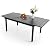 Sophia & William Black Expandable Patio Dining Tables Metal Outdoor Table for 6-8 Person Lawn Garden Bistro Rectangular Table
