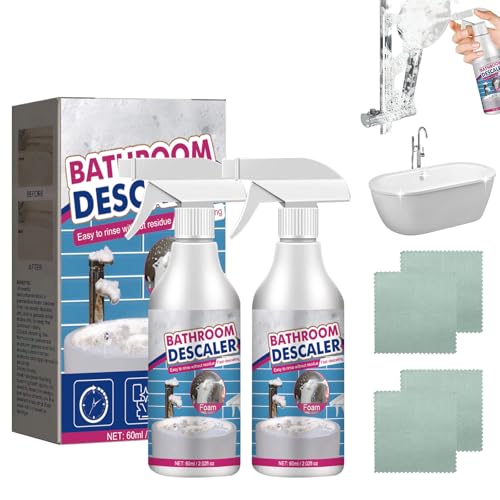 teqnizo 2PCS Stubborn Stains Cleaner Bathroom Descaler Cleaner Bathroom Foam Cleaner Spray All-Purpose Descaler Foam Spray Stubborn Stains Cleaner Limescale Cleaner