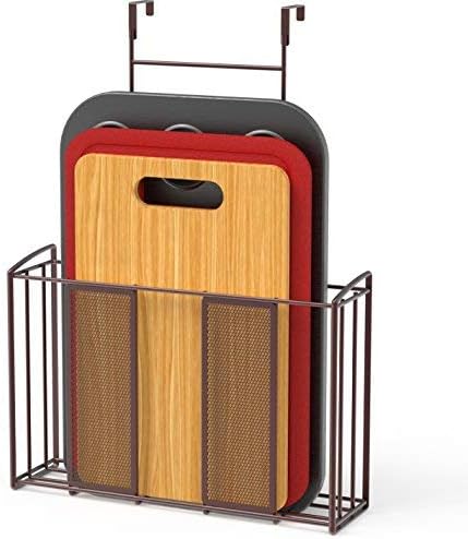 SimpleHouseware Over Cabinet Door Organizer, Mesh Bronze