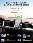 Wireless Car Charger, JOYMASS 15W Fast Charging Auto Clamping Car Charger Cell Phone Holder Mount Vent for iPhone 15 14 13 12 Mini Pro Max 11 XR XS X, Samsung Galaxy S23 Ultra S22 S21+ Note 20, etc