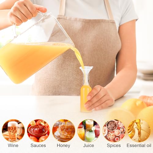 Forbabe 24 Stück 50ml Mini Plastik Shot Flaschen zum Befüllen Fläschchen Likörflaschen mit Schwarzem Deckel und Trichter Wiederverwendbar Schnapsflaschen zum Befüllen für Hochzeiten Party