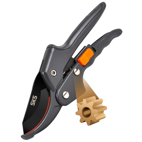 Hcdtech Professional Pruning Shears with Gear Mechanism for Effortless Cutting, Aluminum Alloy Construction, Sharp Stainless Steel Blade,Heavy-Duty Bypass Pruning Shears and Micro-Tip Garden Scissors
