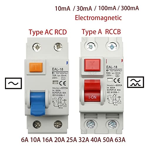 Disjoncteur de courant alternatif fuite 2P Type A 30mA interrupteur différentiel 25A