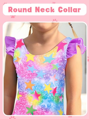 Image of Toddler Girls One Piece Ruffle Swimsuit Mermaid Bathing Suit 2-7Y