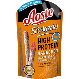 Aoste Stickado High Protein Hähnchen Salami-Sticks, 12er Pack (12 x 60g)