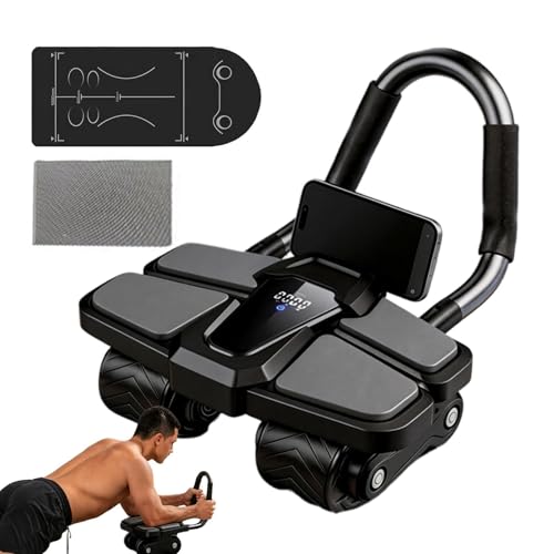 Rueda abdominal para gimnasio en casa y apartamentos con porta móvil