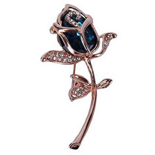 TXSD Crystal Rose Flower Broche Pin Strass Legering Rose Broches Vrouwen Kleding Accessoires - Afbeelding 6