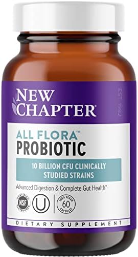 New Chapter Probiotic All-Flora – 60 ct (2 Month Supply) for Advanced Digestion & Complete Gut Health with Prebiotics + Postbiotics, Clinically Studied Strains, 100% Vegan, Non-GMO, Shelf Stable New Chapter Probiotic All-Flora – 60 ct (2 Month Supply) for Advanced Digestion & Complete Gut Health with Prebiotics + Postbiotics, Clinically Studied Strains, 100% Vegan, Non-GMO, Shelf Stable