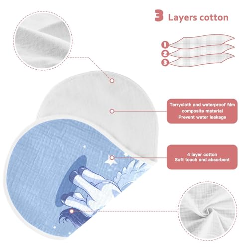 Winged Unicorns Crown Stars Baby Burp Cloths Absorbent Muslin Soft Burp Cloth Rags Cotton Burp Clothes for Girl Unisex Boy Newborn 1 Pack 22x11 Inches3