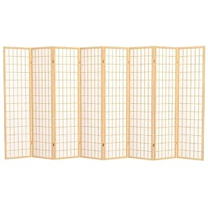 Red Lantern Shoji Paravent Naturfarben, 8 Paneele