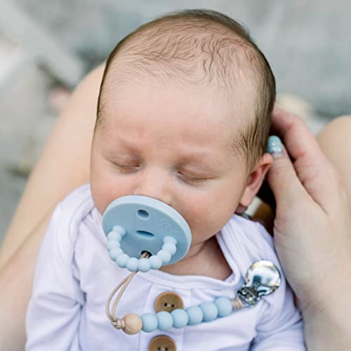 Image of Ryan & Rose Cutie PAT Pacifier Teether (Slant, Blue)