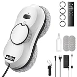 Orabuth Robot Laveur de Vitre avec Détection Intelligente des Bords, 5600Pa Lave Vitre Automatique à 3 Modes & Télécommande, Robot Nettoyeur Vitre Sécurisé avec 10 Chiffons pour Surfaces Lisses