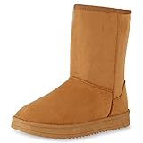  SCARPE VITA Damen Schlupfstiefel Warm Gefütterte Stiefel Winter Plateau Boots 172393 Hellbraun Hellbraun 37