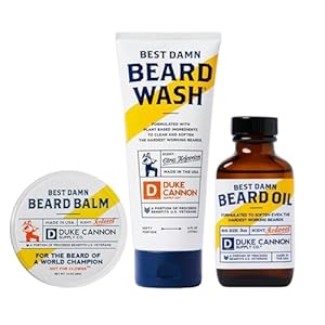 Duke Cannon Supply Co. Beard Care Collection for Men, Citrus Hefeweizen Scent – Featuring Premium 6 Fl oz. Beard Wash, 1.6 oz. Balm, & 3 oz. Oil, 3 Piece Set