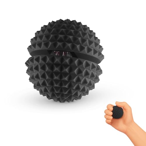 Distractibles Round Spiked Sensory Fidget Clicker, Tactile Stimming Device with Mechanical Clicky Switches, Lanyard Attachment, Ideal for Pain Stim, ADHD, Autism & Stress Relief (Black, Medium)