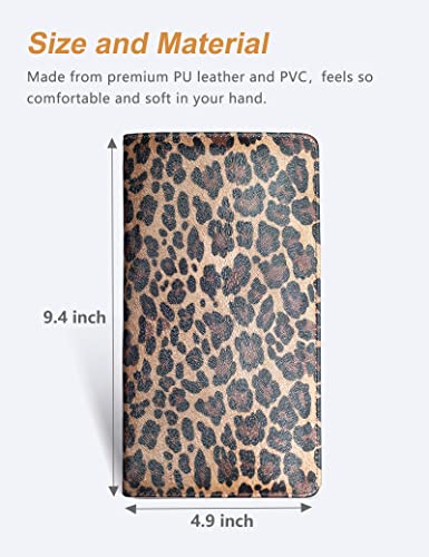 Yarnic Leopard Car Registration And Insurance Holder, Car Document Holder With Magnetic Closure, Car Organizer Vehicle Glove Box Compartment Organizer, Car Wallet Accessories Case For Teens Men Women #TOP1