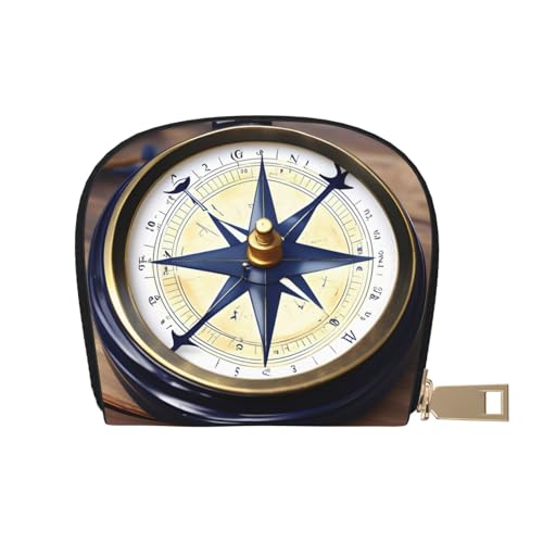 Sail Boat Nautical Compass print Credit Card Holder, Small Card Wallet for Women Credit Card Wallet Organizer for Men