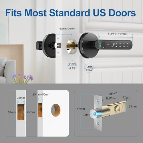 Biwibon BCA-02 Fingerprint Door Lock, 5 In 1 Smart Door Knob thumb #5