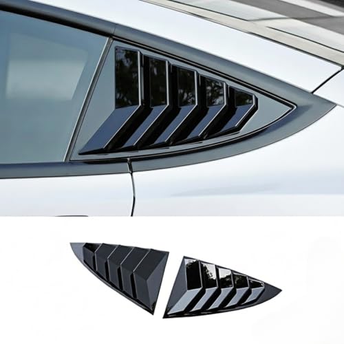 StarYtbl Rear Side Window Cover Louver Sport Style for Tesla Model 3 2017-2024 2025 2026 Exterior Decoration, Triangle Window Visor & Anti-Scratch Guard (Bright Black, Model 3)