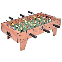 GYMAX Table Top Football Game, Foosball Table Games with Wooden Frame, Outdoor Indoor Tabletop Soccer Game for Kids Adults, 70×37×24cm