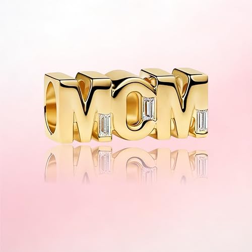 Image of Mom Family Charms Bead for Bracelets and Necklaces Jewelry Charm for Women Valentine Mother's Day