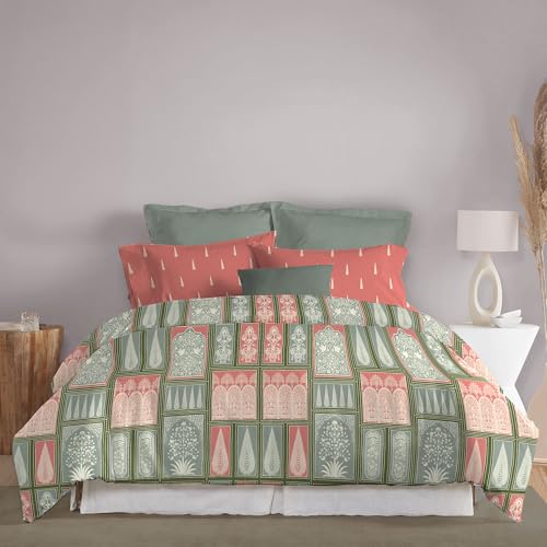 Image of MYTRIDENT Celebration Bedsheet Gifting Collection Double Size - Gharana Sage