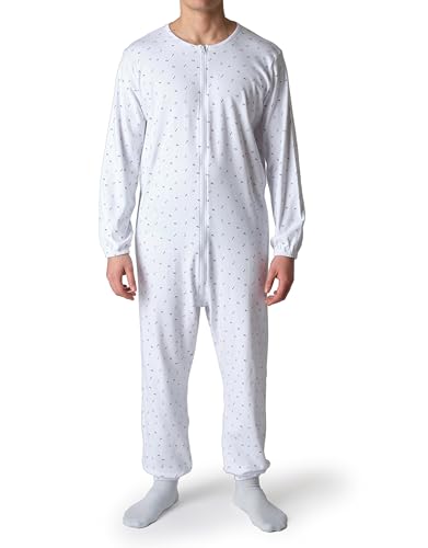 Pijama sanitario hombre ancianos apertura fácil rayas invierno