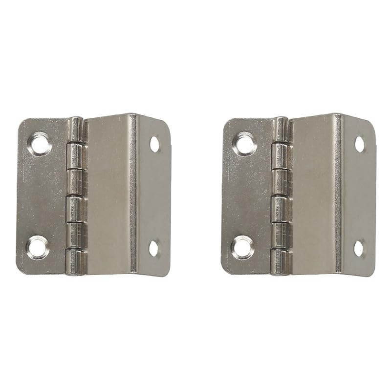 2PCS Three Fold Retro Shutter Hinge 41 * 15 * 1MM,Half-Surface Chest Hinges,Cranked Hinges for Cabinet, Sliver, 41*15*1mm