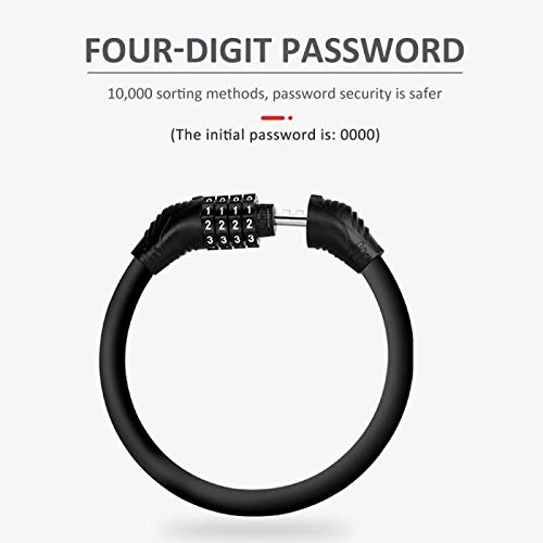 Cadenas à Combinaison Vélo – Antivol Haute Sécurité Sans Clé – Étanche IPX5 – Léger 200g – Pour Scooters, Vélos, Balcon