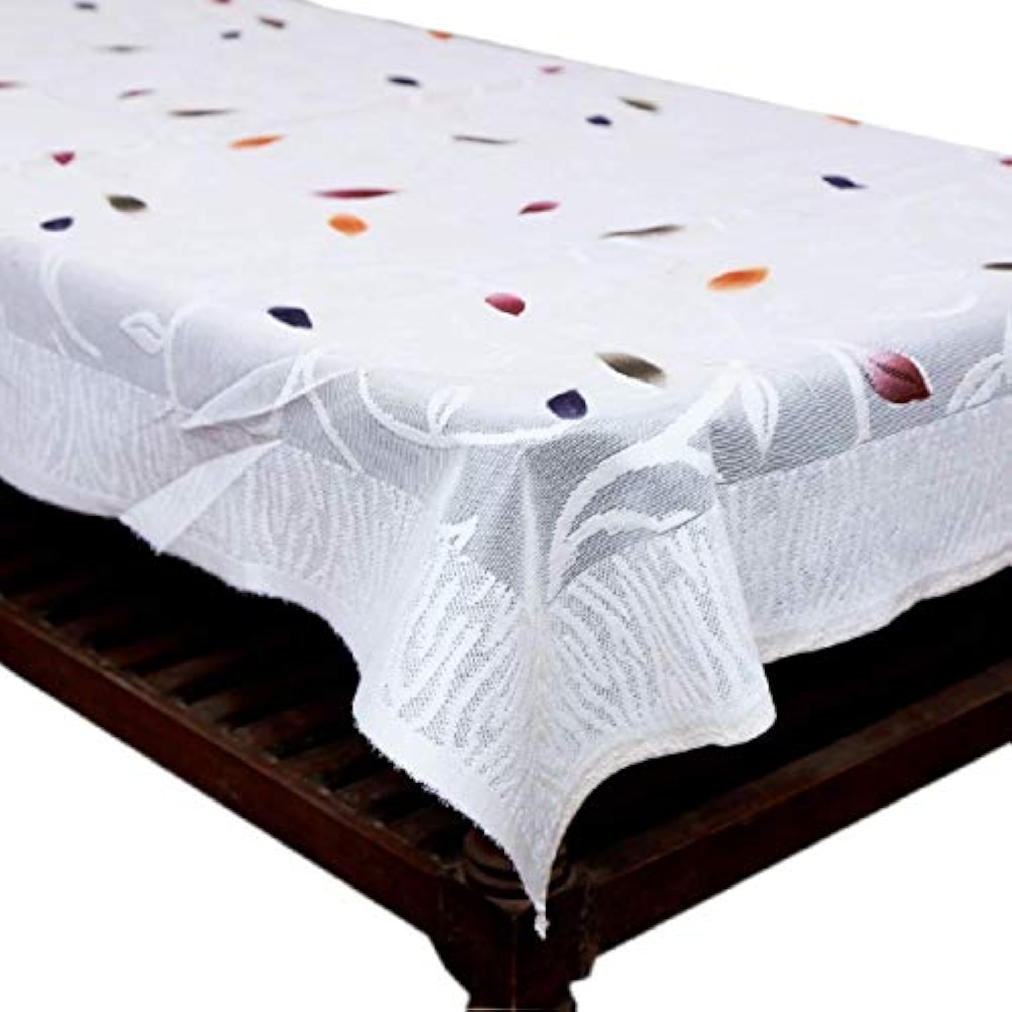 Cotton Dining Center Table Cover, White 36x60 Inches