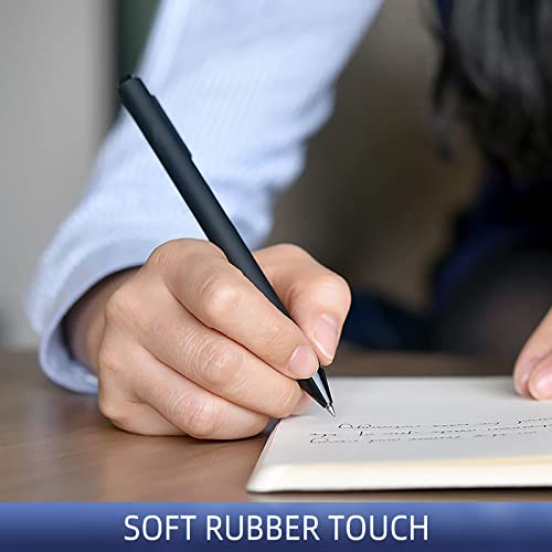 Kaco Gel Ink Pens Aesthetic School Office Supplies Stationary Retractable Refillable 0.5Mm Fine Point (Pure, 10 Pieces Black Ink - Black Barrel) #TOP2