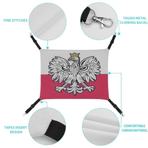 Rede para gatos com bandeira polonesa - Cama macia para animais de estimação confortável e estilo pa