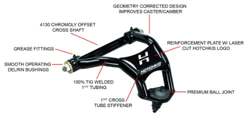 Hotchkis 1102 Stock Spindle Tubular Upper Control Arm For Gm A-Body , Black #TOP3