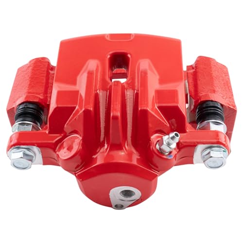 Image of TRQ Rear Left Brake Caliper w /Bracket Performance Red Drivers Side | For 2010-2014 Subaru Legacy Outback