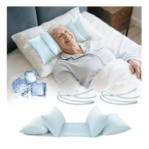 Image of Head Stabilizing Pillow, Neck Stabilizer for Sleeping Upright, Post Cervical Fusion Surgery Head Support Cradle, Medical Positioning Wedge Pillow for Elderly Bedridden Patients (Cooling Fabric)