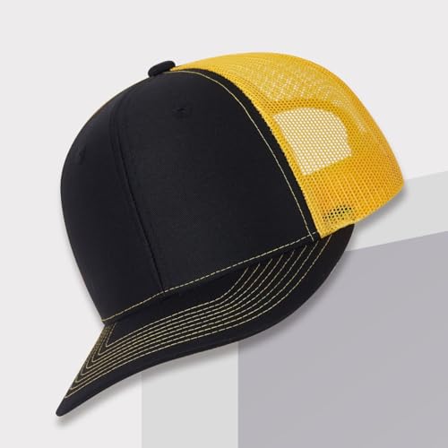 Image of Quanhaigou Trucker Hat - Mesh Snap Back - Unisex Adjustable Baseball Cap - Outdoor Hats for Men Women