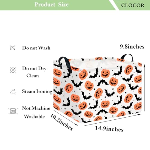 Image of CLOCOR Rectangular Storage Basket Empty,Gift Basket,Waterproof Storage Bin with Handles,Room Decor(Black Star Halloween)