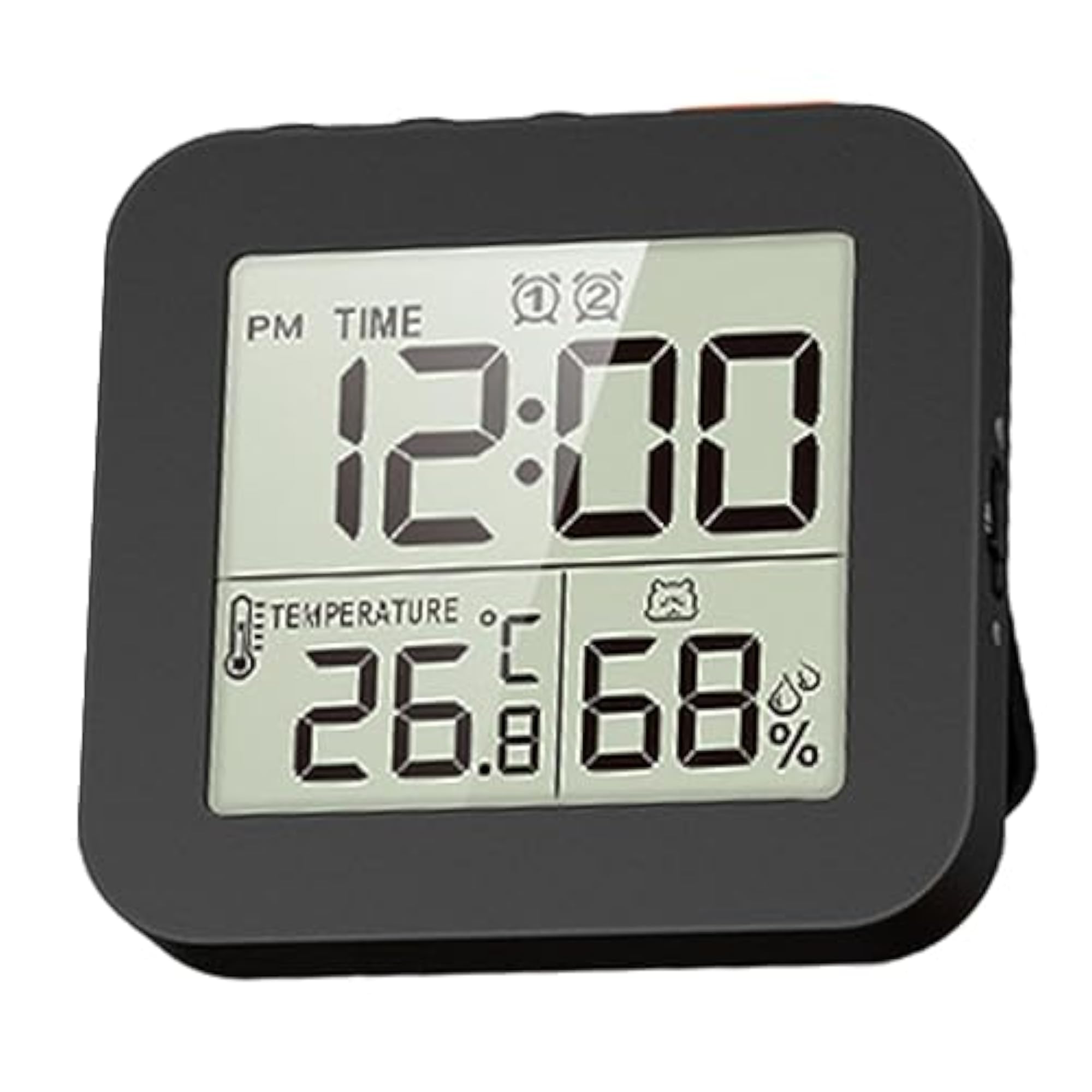 Waterproof Digital Bathroom Clock Shower Timer, Black