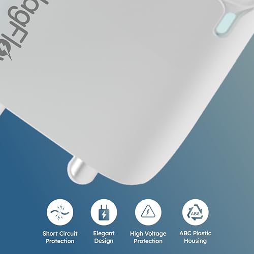 Image of Trueview 20W Fast Charging Power Adapter with USB-A & Type-C Port | PD 3.0 & QC 3.0 Mobile Charger | Universal Wall Charger for Smartphones & Accessories | White