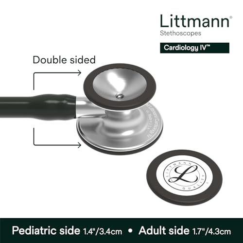 Image of 3M Littmann Cardiology IV Diagnostic Stethoscope, 6152, More Than 2X as Loud, Weighs Less, Stainless Steel Chestpiece, 27 inch Black Tube